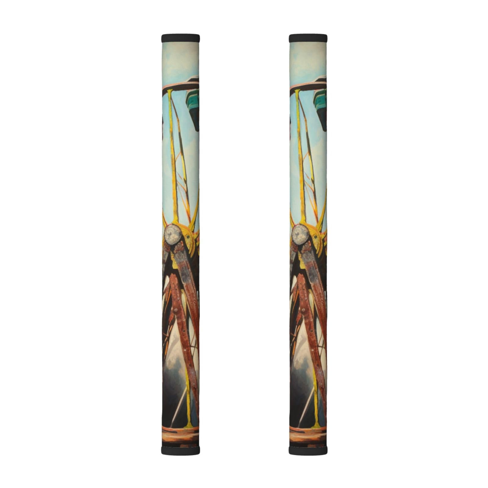 VGFJHNDF Refrigerator Door Handle Covers 2-Pack, Wheel Oil Painting Printed Protect and Decorate for Fridge Ovens Dishwashers