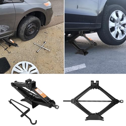 Image of 2 Set 2 Ton Scissor Jack for Car, Car Scissor Jack with Hand Crank Portable Repair Tool Rust-Resistant for auto, SUV, Trailer, Station Wagon, by GENHAKON.