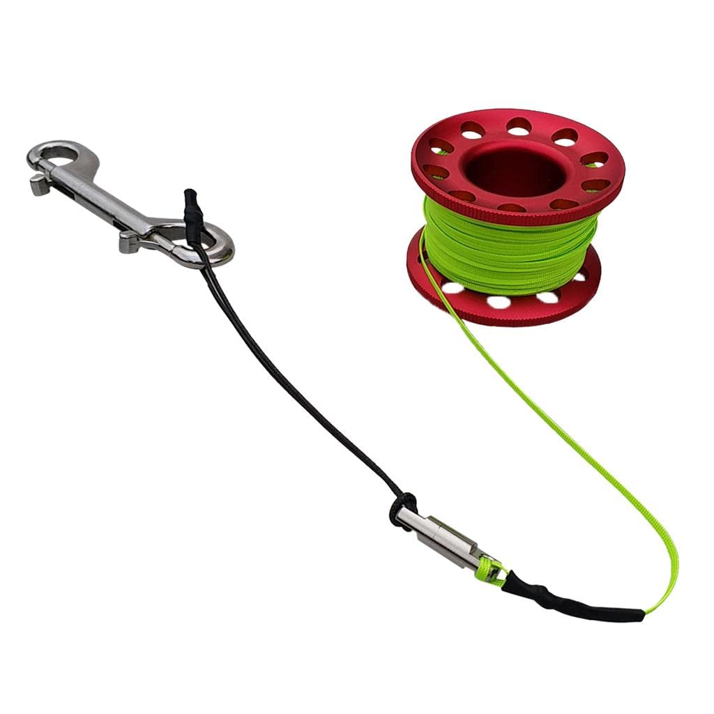 rockible Doigt en Alliage D'aluminium avec Ligne Haute Visibilité De 15m, Rouge, pour Exploration sous-Marine