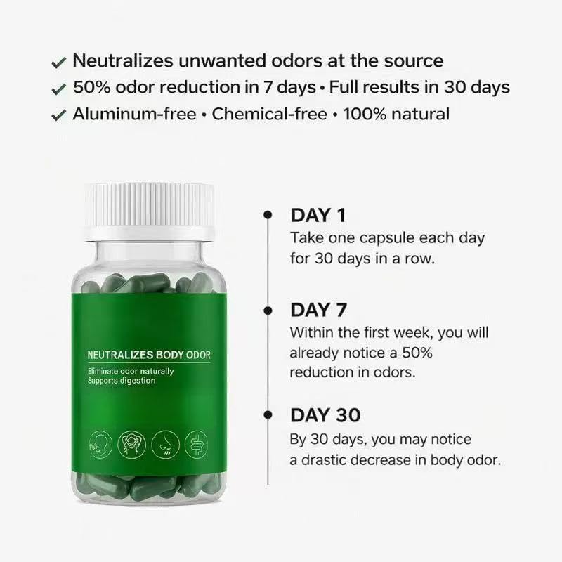 Körperdesodorierendes Chlorophyll, natürliche innere Geruchskontrolle