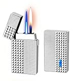 NINSI Smart Butane Torch Lighter - 4 Ignition Modes (Voice Activated, Gravity Sensor, Airflow, Tap), Dual Flame Refillable Lighters with Windproof Straight Flame & Soft Flame (Fuel Not Included)