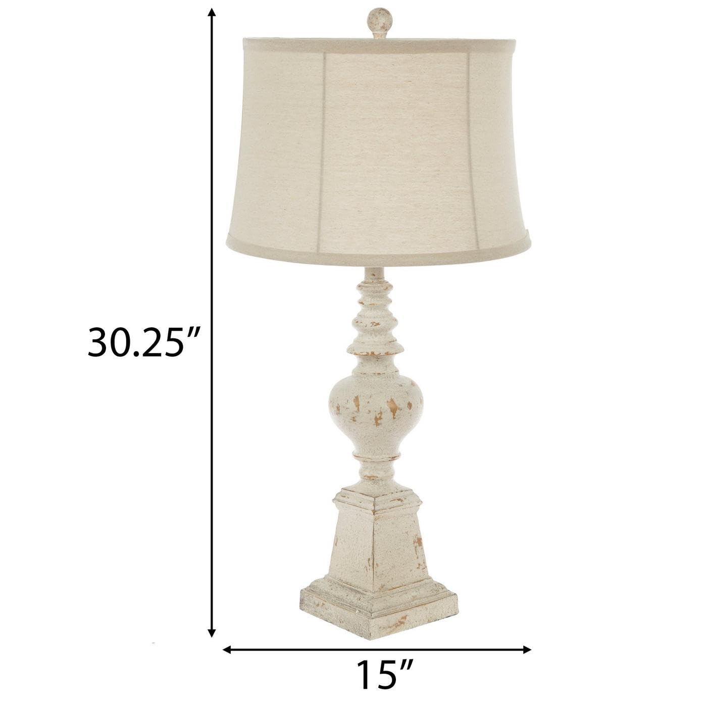 Hobby Lobby Vintage Farmhouse Table Lamp, Distressed White Finial
