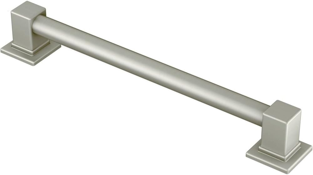 Moen YG8812BN Bathroom Safety 12-Inch Stainless Steel Modern Bathroom Grab Bar, Brushed Nickel Brushed Nickel 12 Inch