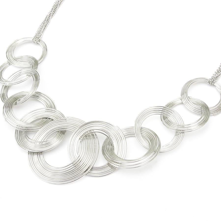 Collier Olympe argenté à anneaux imbriqués, le cadeau idéal de mariage