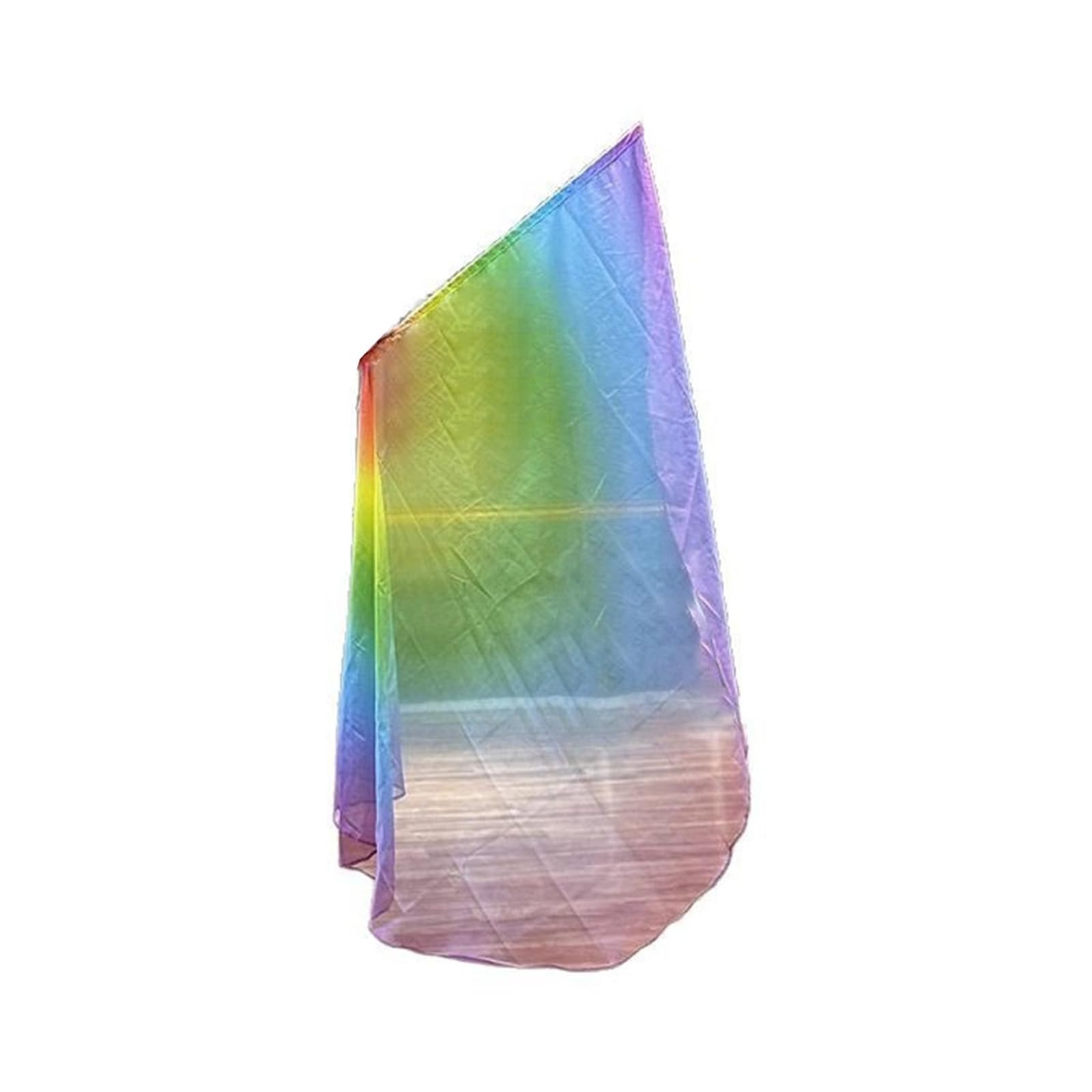 Snorvixre Women's Multicolor Soft Chiffons Gradients Rainbow Worship Flag Semicircle Flexible Praise Dance Banners For And Festival Celebration Chiffons Gradients Flag