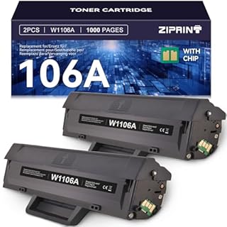 ZIPRINT Toner 106A Compatibile per HP 106A W1106A per HP Laser MFP 137fnw 137fwg MFP 135w 135wg 135a 135r 107w 107a 107r (2 Nero)