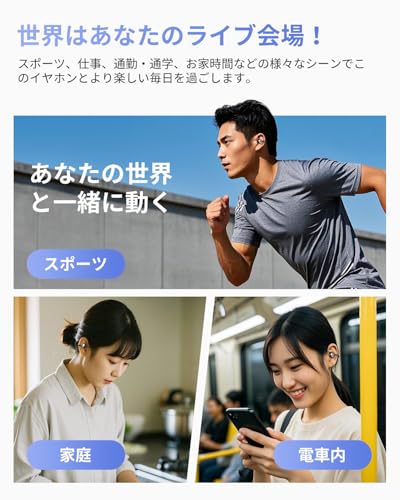 「2024年超快適 音質強化モデル イヤーカフ」イヤホン bluetooth5.4 ワイヤレスイヤホン Hi-Fi音質 音漏れ抑制 オープンイヤー型 耳を塞がない 軽量約5.6g ENC通話ノイズキャンセリング ながら聴き 耳挟み式 骨伝導の革新 人間工学設計 IPX5防水 マイク付き iOS/Android対応 通勤/通学/スポーツ/ゲーム (ブラック) 商品画像5