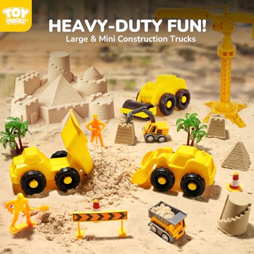 TOY Life 38-Piece Construction Sand Kit with Foldable Sandbox, Ages 3+ - image 7