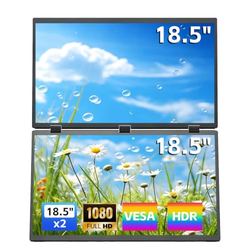 Image of 18.5 inch Portable Dual Monitor, CNC Metal Frame,Portable Dual Monitor for Laptop,It's the Perfect Solution to Meet Your Needs for Work, Stock Trading, Entertainment, Gaming, and More.