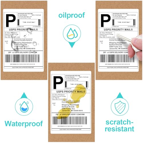 Image of Joyberg 4x6 Thermal Labels 240 PCS, Shipping Labels, Strong Adhesive Thermal Label, White Printer Paper /Label (Pack of 3)