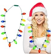 KANGAROO Deluxe Christmas Lights Necklace, Light-Up Ugly Sweater Party Favor