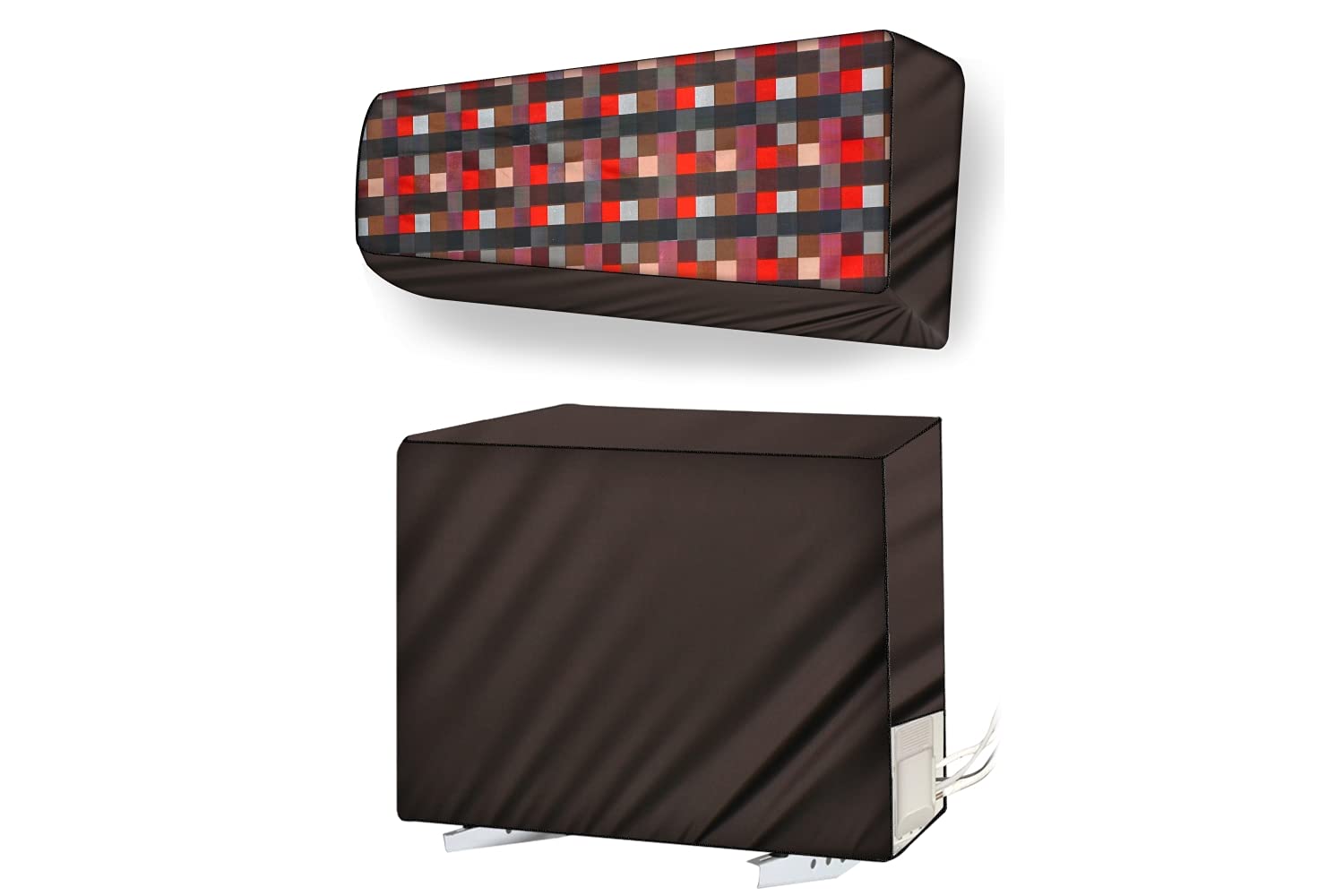 The Furnishing Tree Split AC cover for indoor and outdoor unit of 1.5 ton waterproof and dustproof Brown Mini Check pattern (B09NLTLX5Z) Amazon Price History, Amazon Price Tracker