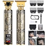 Professional Beard and Hair Trimmer for Men Cordless Rechargeable Grooming Kit with Zero-Gap T-Blade Shaver, LCD Display and Long-Lasting Battery