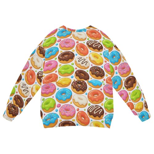 Wudan Cartoon Donuts Big Boys Hooded Sweatshirt Crewneck Outerwear for Kids2