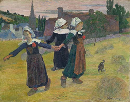 Reproducción de lienzo Chicas bretonas bailando de Paul Gauguin 60x90cm para pared