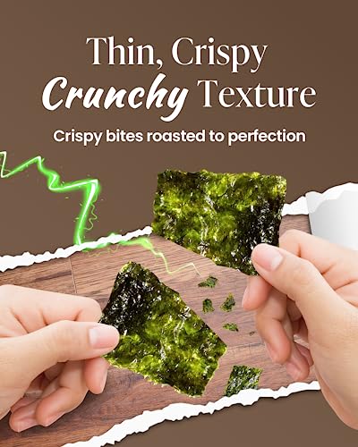 [10 Pack] Roasted Seaweed Snack Truffle Flavour 4.5g x 10, Vegan Gesunde Seetang, Südkorea Premium Getrocknete Algen Chip, Trockenes Gemüse Seealgen Chips, kein Tray Kunststoff umweltfreundlich