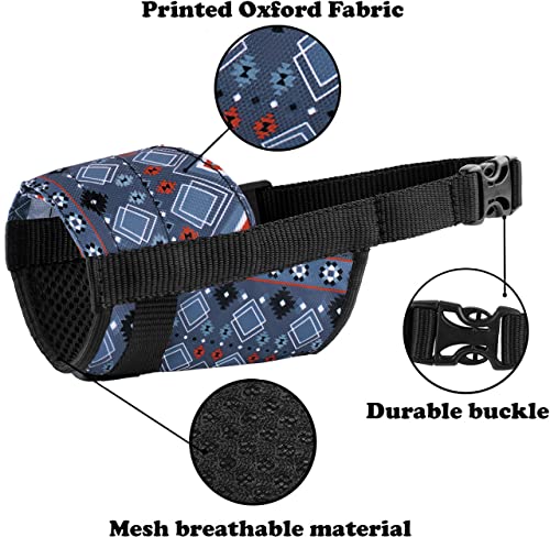 Murom Pattern Dog Muzzle For Small Medium Large Dogs Puppy Print Adjustable Breathable Pet Muzzles Anti Barking Biting Mouth Cover (Aztec, L/Xl) #TOP2