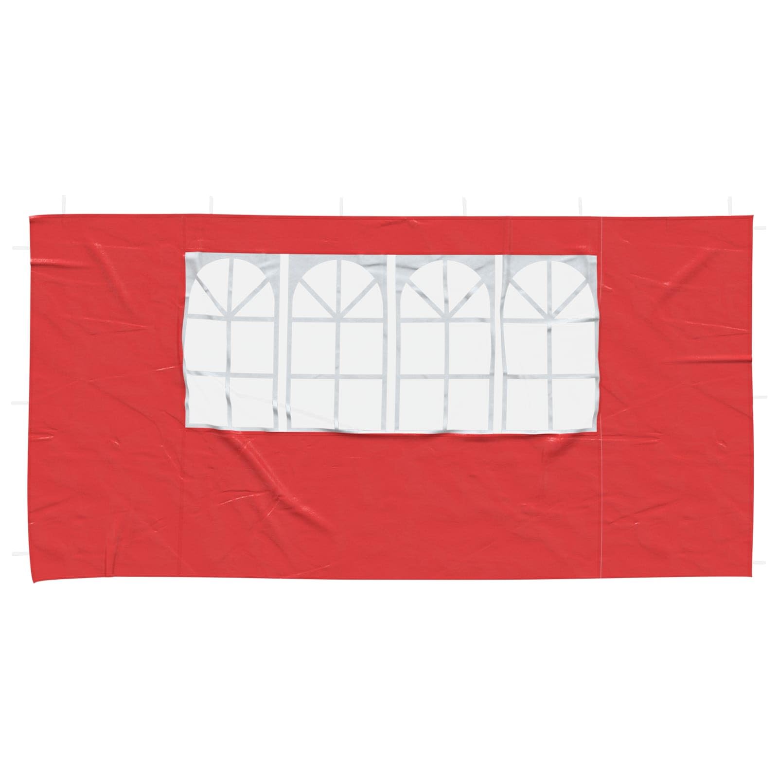 Namiot imprezowy, część boczna, 2 sztuki, 400 x 195 cm, czerwony, z PE i stali, z oknami, ochrona przed promieniowaniem UV, odporny na warunki atmosferyczne, do pawilonu, ogrodu, pawilonu
