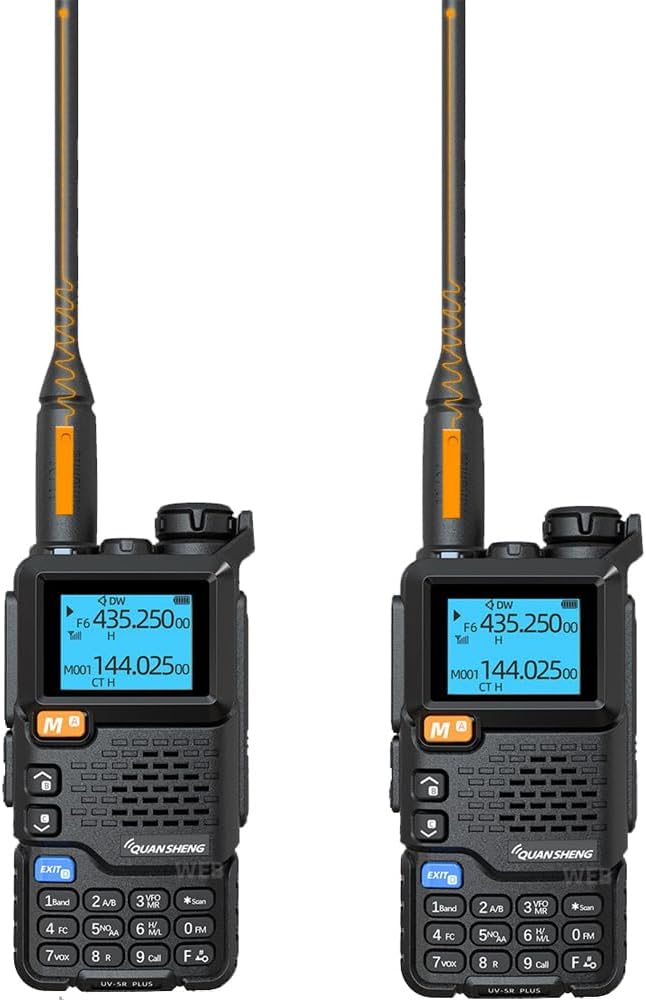 UV-5R Plus Dual Band Portable Radio 5 Watts Output with NOAA Weather Alert / 2200 mAh Battery (2PCS)