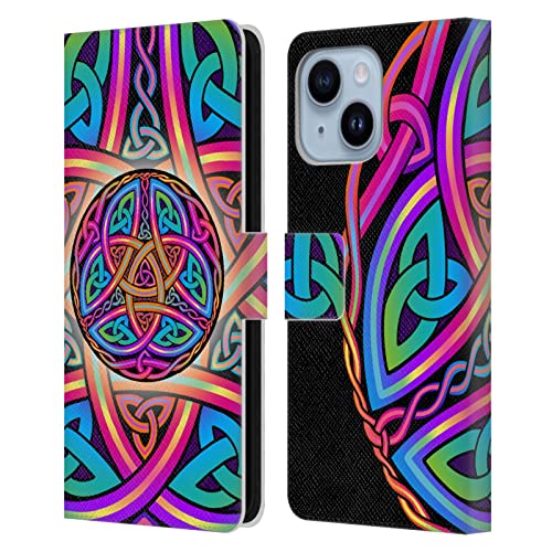 Étui en cuir iPhone 14 Plus au design exclusif celtique Beth Wilson