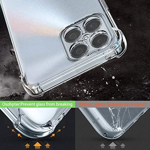 Osophter for Honor X8 4G Case(Not For X8 5G) Clear with 2pcs Screen Protector Transparent Reinforced Corners TPU Shock-Absorption Flexible Cell Phone Cover for Honor X8 4G(clear)