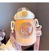 Kawaii Water Bottle with Straw, 24oz Cute Thermos Bottle Insulated Straw Water Bottle, Leak Proof...