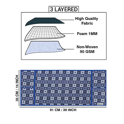 Image of Cotridge 3-Layered Microwave Oven Top Cover With 4 Utility Pockets Suitable for Upto 30 Liter (Color- Blue, Size-36x14 Inches Inches)