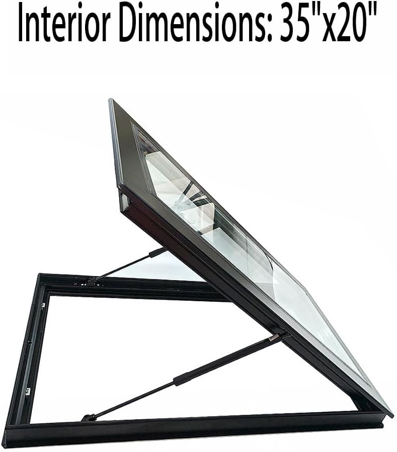 Skylights & Roof Windows;Skylight Window - Square/Rectangle;Roof Skylights;Manual Ventilation Partition Mounted Skylight,Aluminium Alloy + Double Glass Skylight (5 Size) (35"×20")
