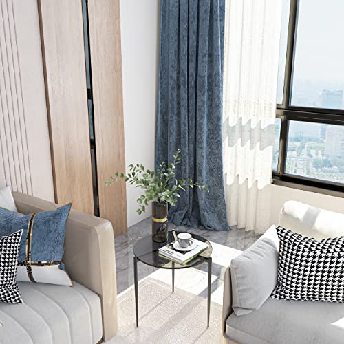 Artloge Petite Table d'Appoint Salon: Bout de Canapé Ronde Noir en Verre Trempé Table de Chevet Cadre en Métal Guéridon Design Moderne pour Chambre Cuisine Bureau 50x50x50cm - Image 7