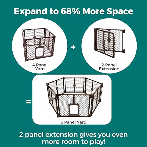 MyPet 2-Panel Extension for Petyard Passage: Made in USA. Freestanding. Increases Play Area up to 34 sq. ft. (26" Tall, Espresso) by MYPET - Image 2