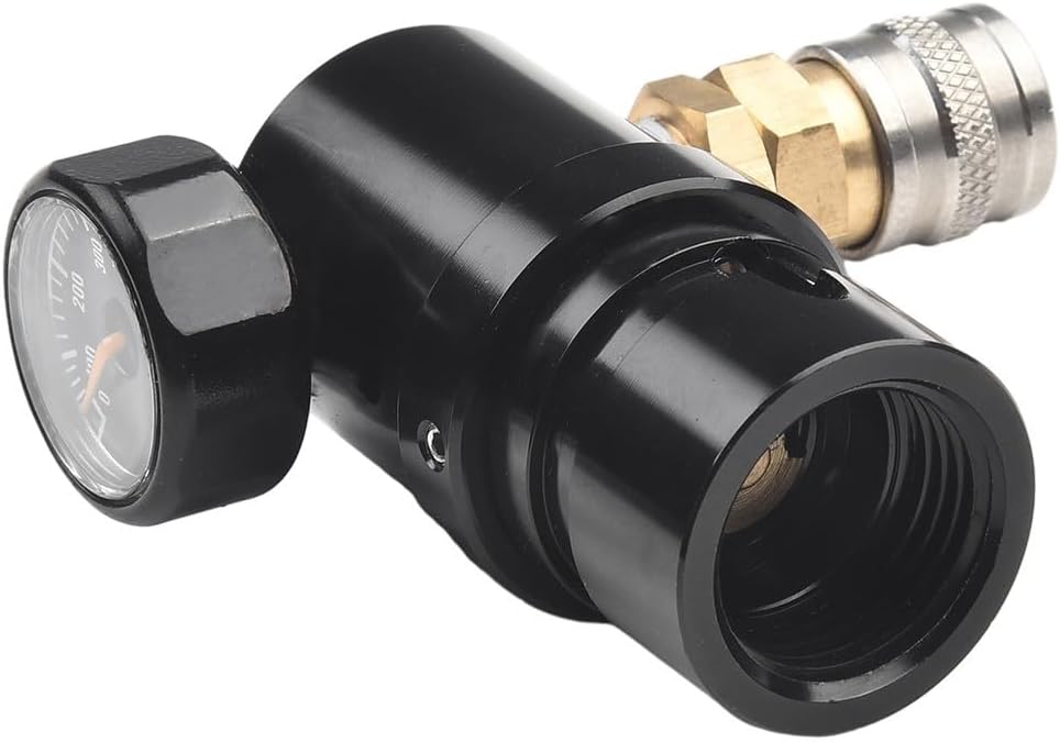 MR GEN2 HPA Air Regulator with US Foster Coupler Remote Hose, Adjustable Output Pressure from 40psi to 150psi (standard), Tiny MR GEN2 voltage regulator(Only Regulator)