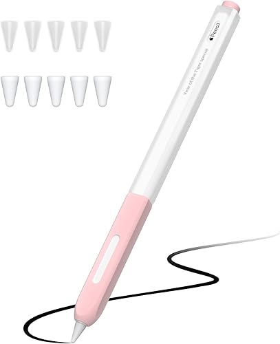 JOOSKO Estuche para lápices compatible con Apple Pencil de 2 generación, silicona translúcida duotone, con 10 cubiertas de punta de silicona,