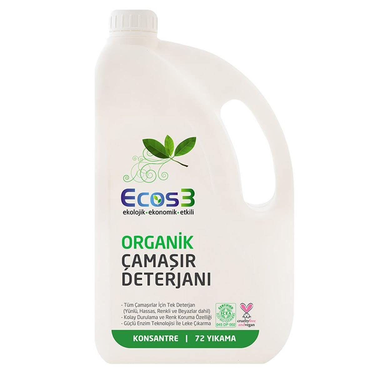 Ecos3 Organik Çamaşir Deterjani (2500 Ml - 72 Yıkama) 1 Paket(1 x 2500 ml)