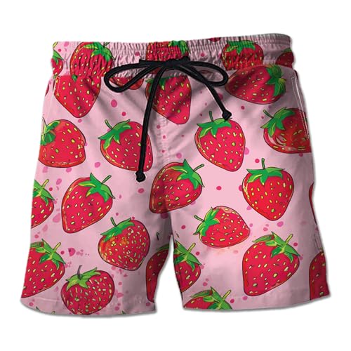 V-DECORPARKS Strawberry Mens Swim Trunks - Tropical Fruit Swimming Trunk for Men - Beach Shorts, Mens Swim Shorts 73