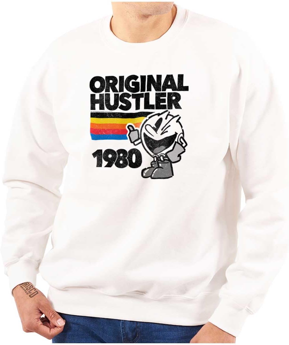 Brisco Brands Vintage Original Hustler PACMAN Game Sweatshirt for Men or Women