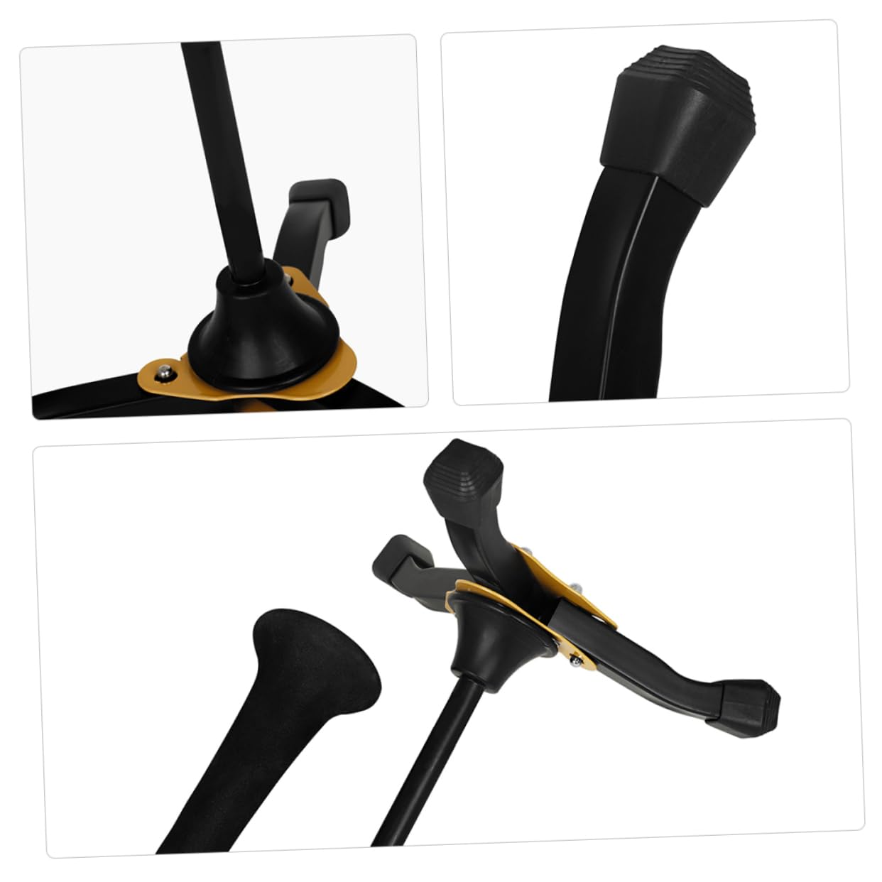 Supporto per Clarinetto Pieghevole a Struttura Triangolare Nero | Metallo e Spugna, Base Stabile, per Strumenti a Fiato, Adatto a Principianti e Professionisti