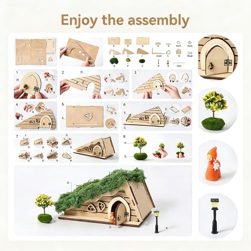 Estantería de madera en forma de casa de jardín para decoración del hogar 7