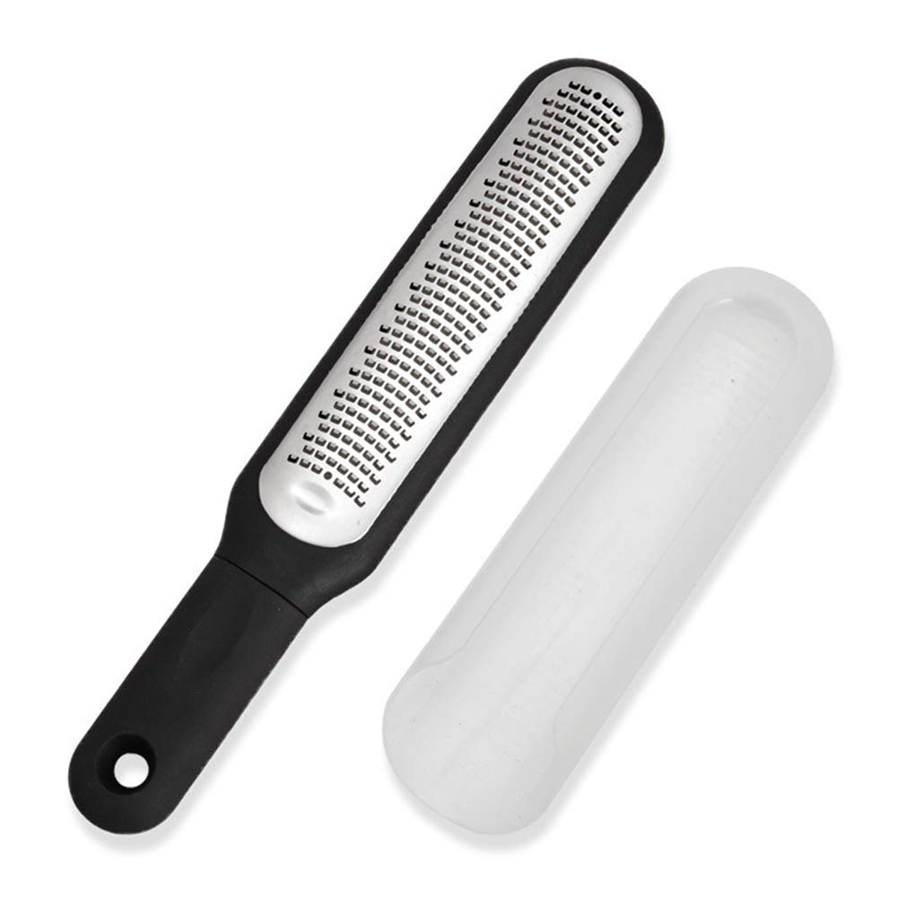ArinkO Râpe et zesteur Robuste en Acier Inoxydable Noir Essentiel de Cuisine Polyvalent pour Le Fromage, Le Citron, Le Chocolat et Plus Encore avec Une poignée Confortable