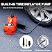 TYAYT 5 Ton Electric Hydraulic Car Jack Kit, Portable with LED Light, Compatible with Car, SUV, Truck, Lifting Range 6-17.7 Inches (Red)