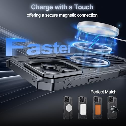 Coque antichoc iPhone 16 Pro béquille caméra intégrée dos carbone MagSafe