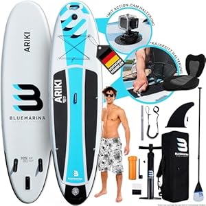 Bluemarina Stand Up Paddle Board aufblasbar Ariki | 𝟓 𝐉𝐀𝐇𝐑𝐄 𝐆𝐀𝐑𝐀𝐍𝐓𝐈𝐄 - 140 kg Tragkraft - Paddling Set - SUP Board - Surfbrett (Classic 325 cm)