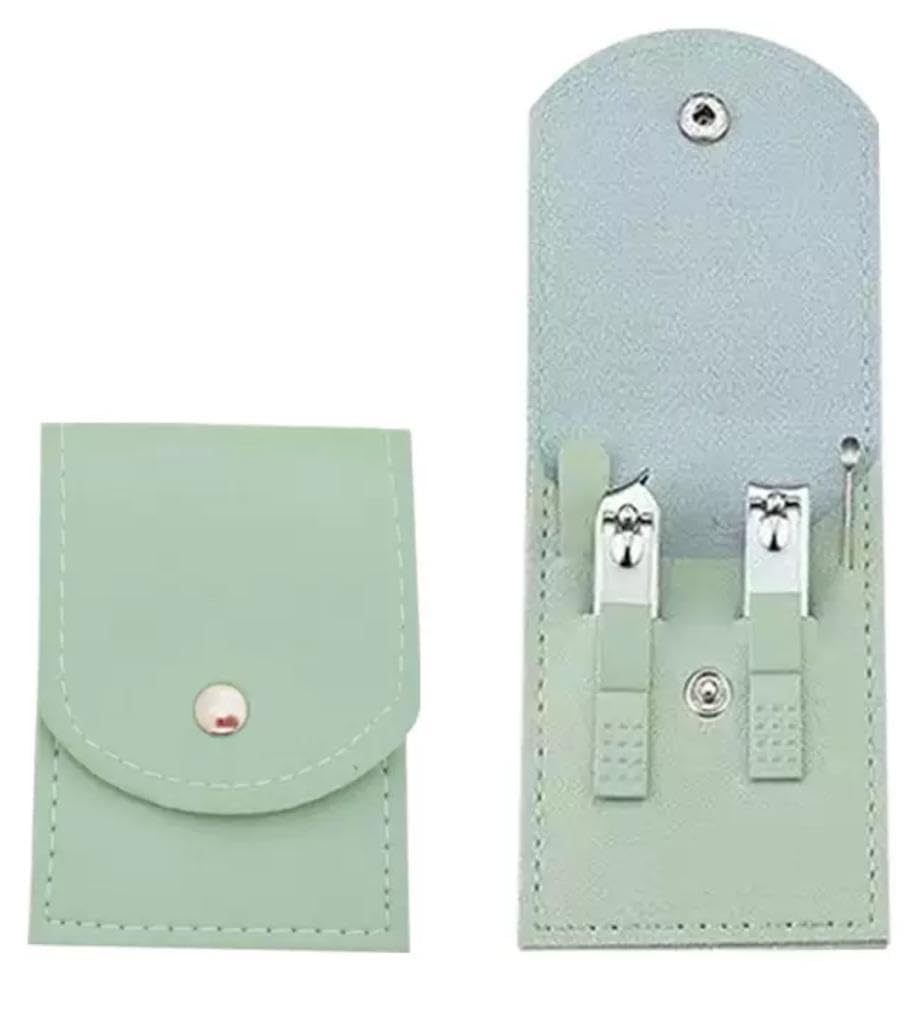 DCELLA 4 Pieces Multi-Color Nail Clippers Beauty Nail Tool Manicure Set with Pouch Case (Random Color)