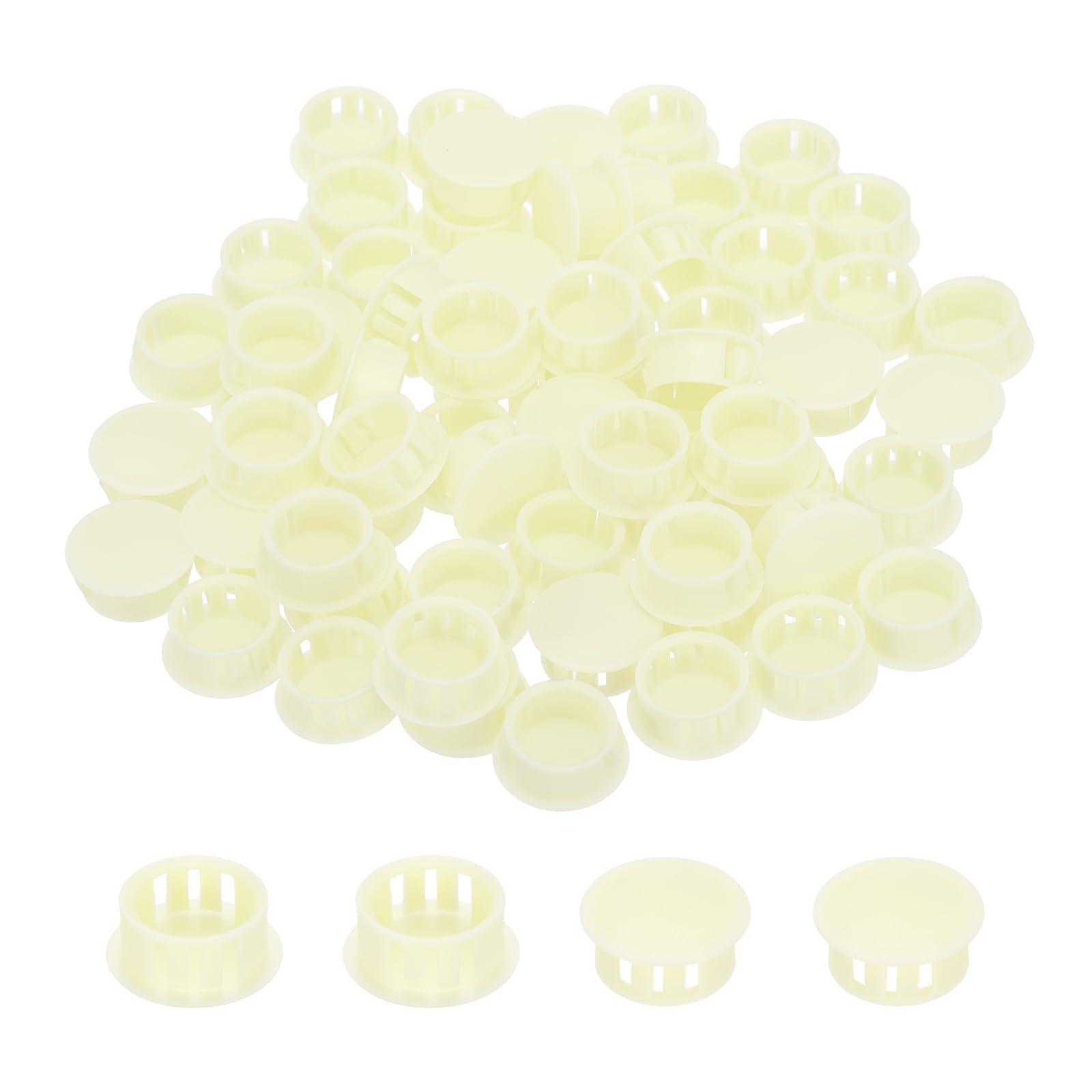 sourcing map 64PCS 19mm(3/4") Cream White Plastic Hole Plugs