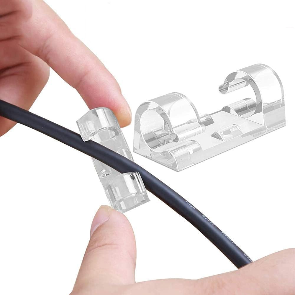 Kit 40 Organizadores de Fios Transparentes – Clipes de Cabo com Adesivo Forte, Suporte de Arame Autoadesivo para Carro, Casa e Escritório – Fixação Resistente para Cabos Kit 40 Organizadores de Fios Transparentes – Clipes de Cabo com Adesivo Forte, Suporte de Arame Autoadesivo para Carro, Casa e Escritório – Fixação Resistente para Cabos