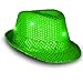 blinkee LED Flashing Fedora Hat with Green Sequins