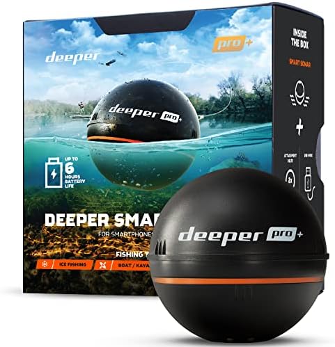 Deeper PRO+ Smart Sonar Castable and Portable WiFi Fish Finder with Gps for Kayaks and Boats on Shore Ice Fishing Fish Finder