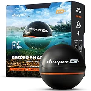 Deeper PRO+ Smart Sonar Castable and Portable WiFi Fish Finder with Gps for Kayaks and Boats on Shore Ice Fishing Fish…