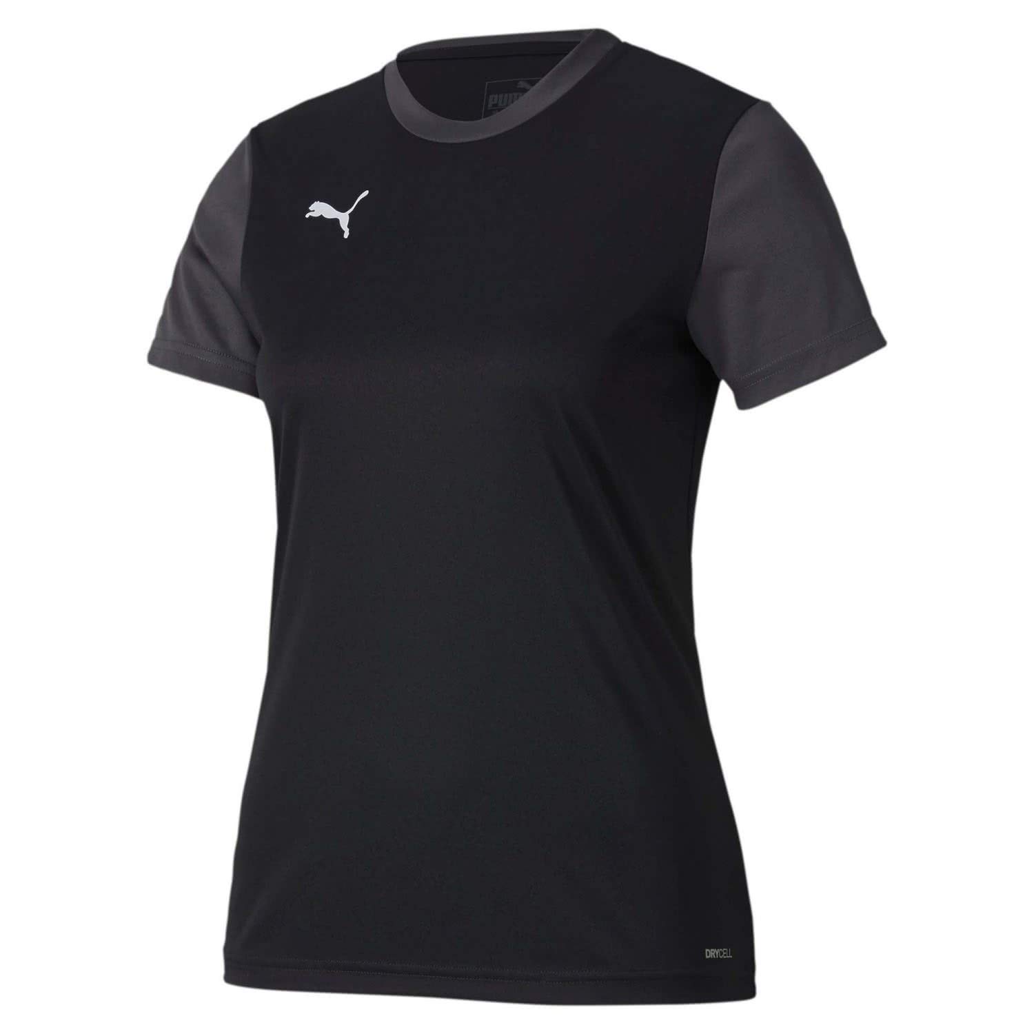 PUMA Women'S Team Goal 23 Sideline Tee W T-Shirt, Black-Asphalt, Medium