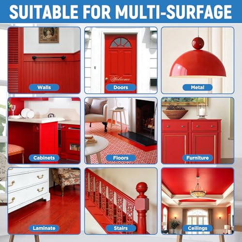 Image of Red Touch Up Paint High-Gloss Apple Red Multi Surface Acrylic Touch Up Paint Pen Scratch Repair for Metal,Wall,Cabinets,Appliances,Wood,Door,Furniture,Enamel 1.5 Fl Oz