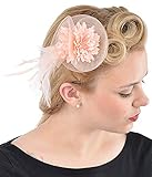 Durchmesser ca. 10cm Unbekannt Damen Fascinator Giselle Vintage Feather Tulle Haarschmuck One Size